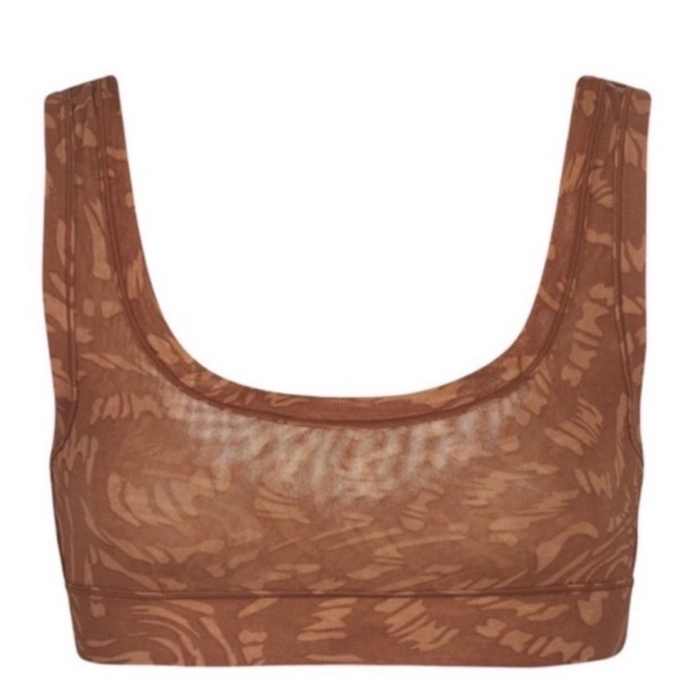 SKIMS summer mesh scoop bra latte swirl size medium